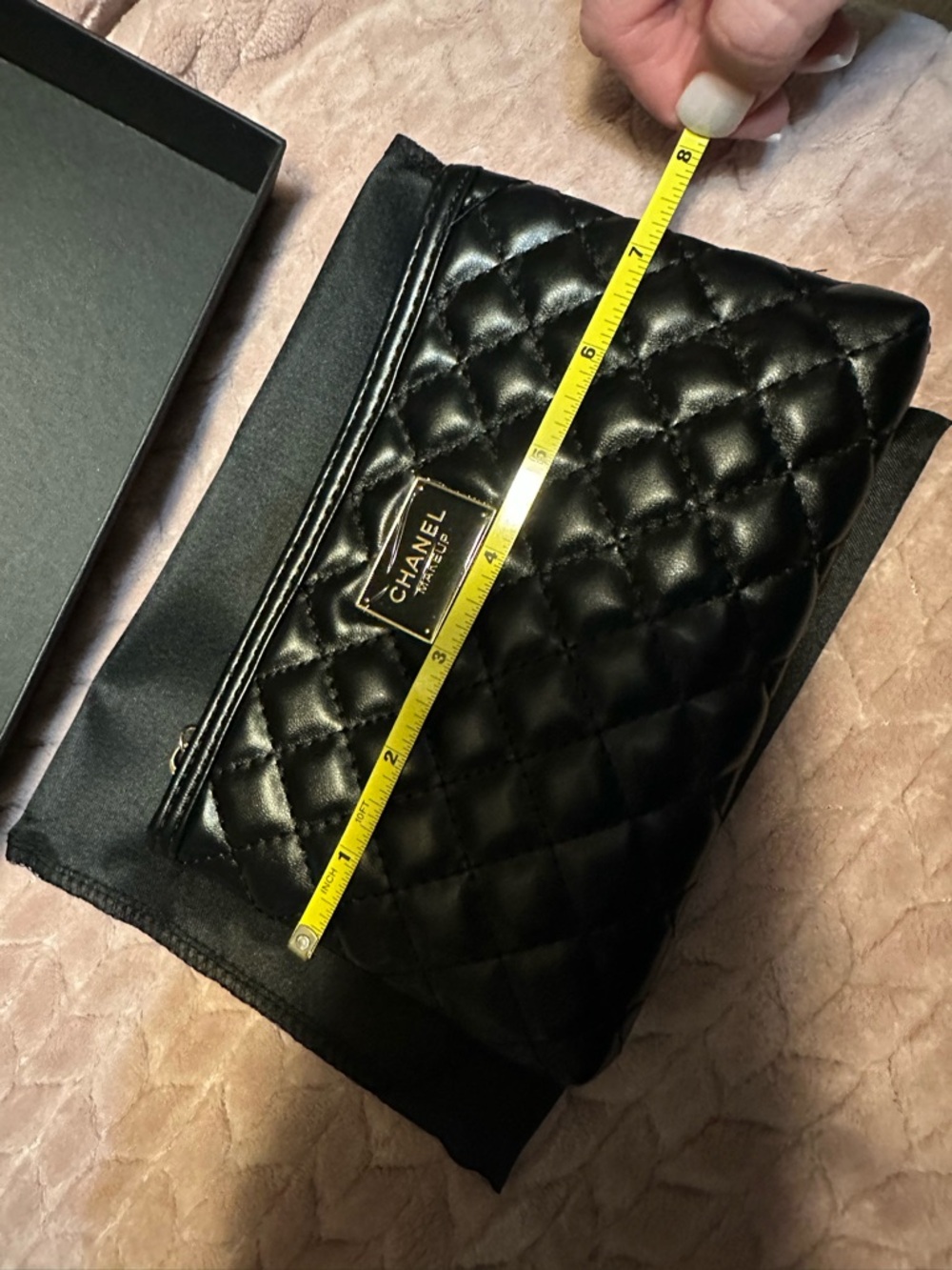 Chanel Makeup Quilted Black Leather Zip Pouch - Picture 7 of 7